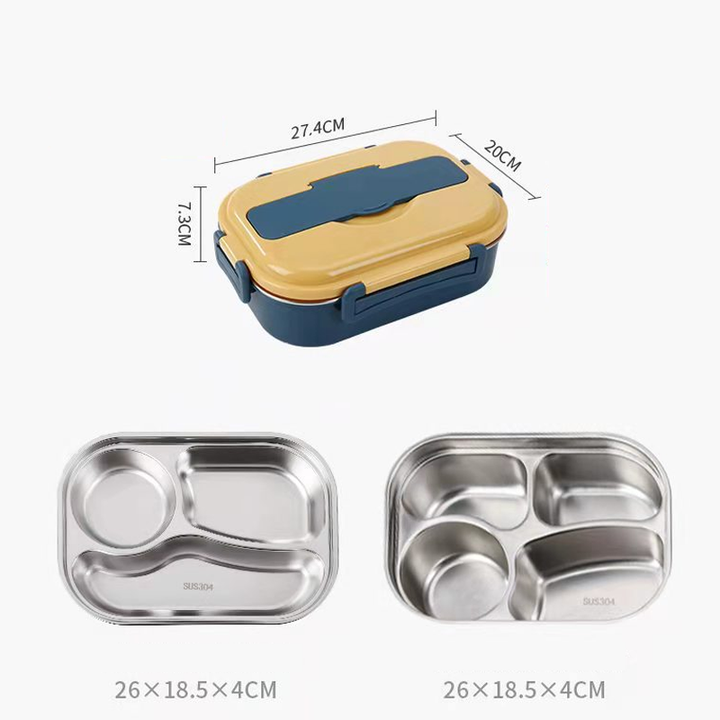 Warme maaltijden onderweg? Deze RVS thermische bento lunchbox met compartimenten is perfect voor jou.