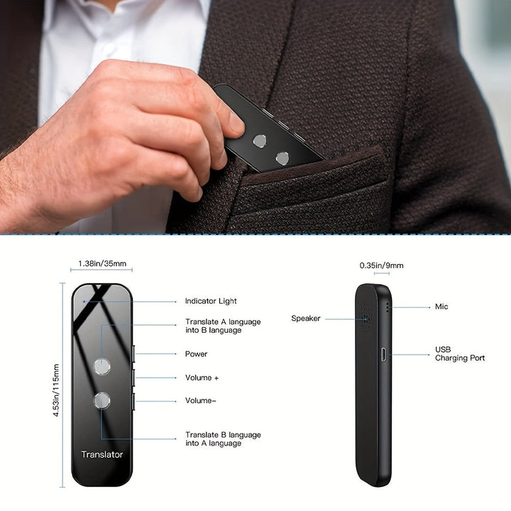 Handige taalvertaler voor wereldwijde communicatie en taalstudie, met Wi-Fi en USB oplaadbaar.