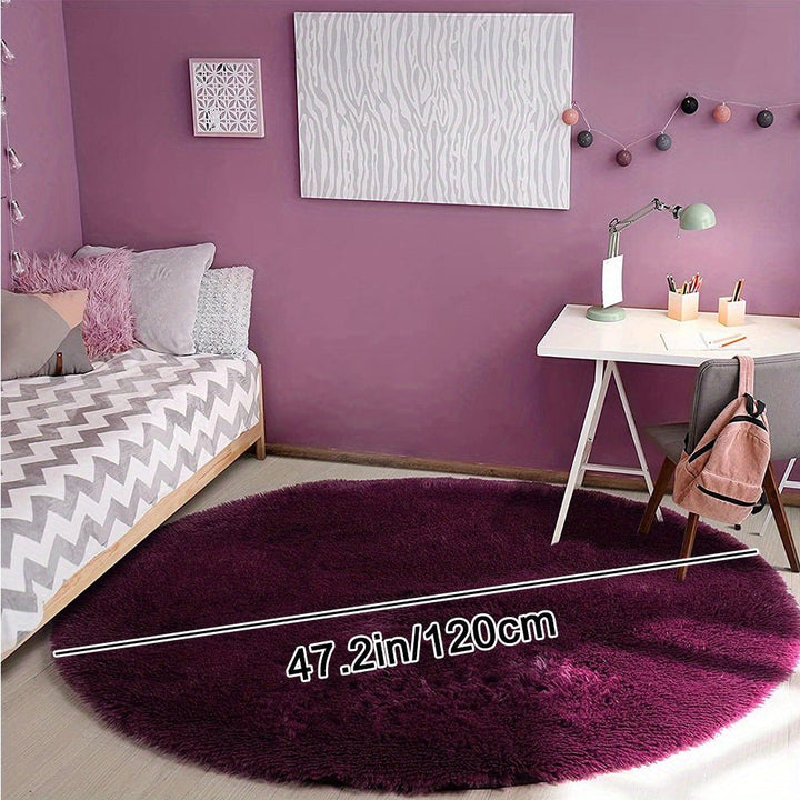 Stijlvol rond fluffy tapijt Clouda voor een comfortabele interieur look in huis.