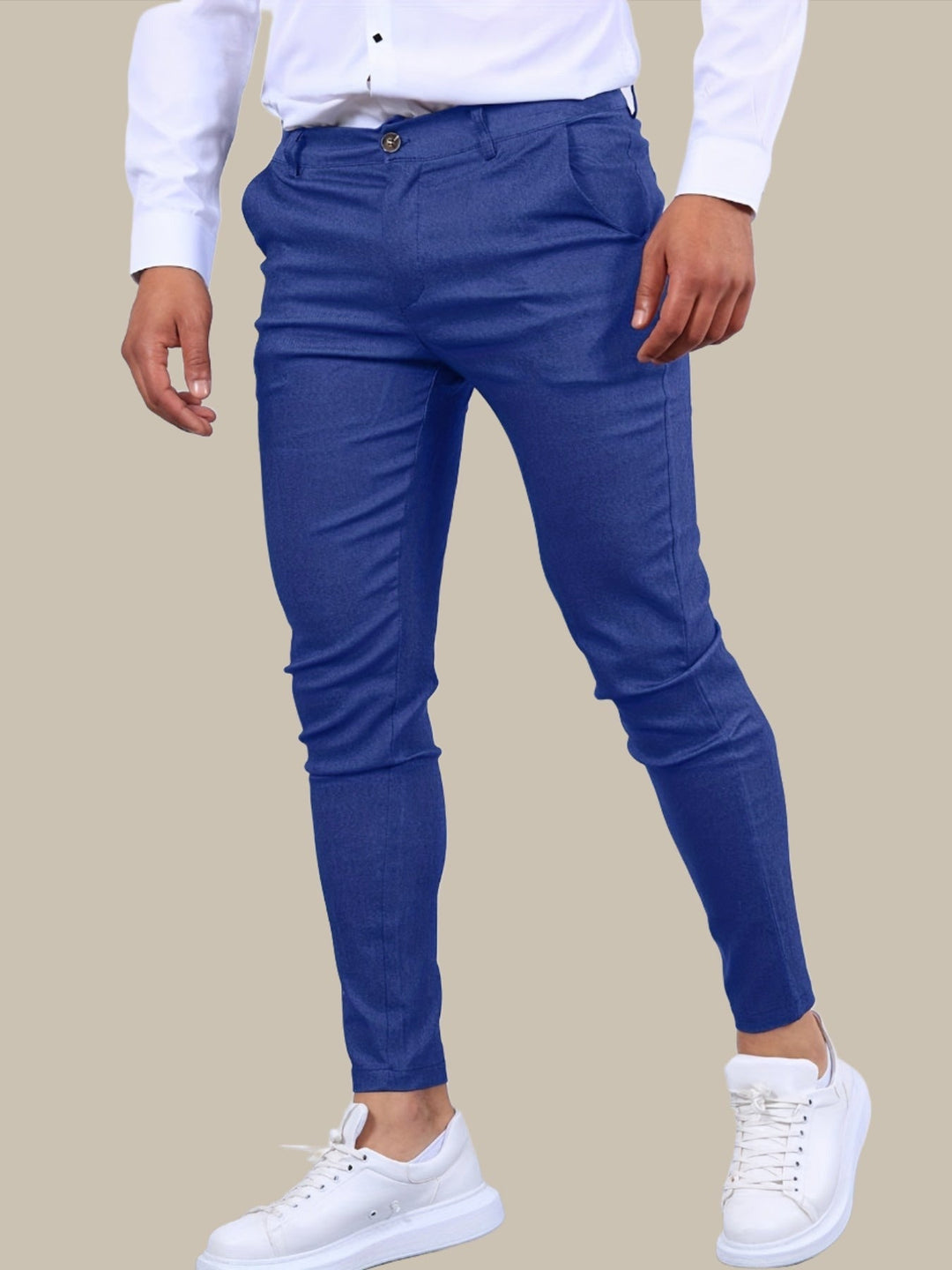 Stijlvolle slimfit mannenbroek met stretch, veelzijdig voor zowel casual als formele outfits.