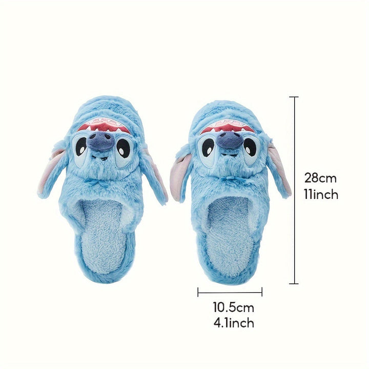 Cosy Disney Stitch dames slippers, perfect zacht en warm voor ontspanning binnenshuis op koude dagen.