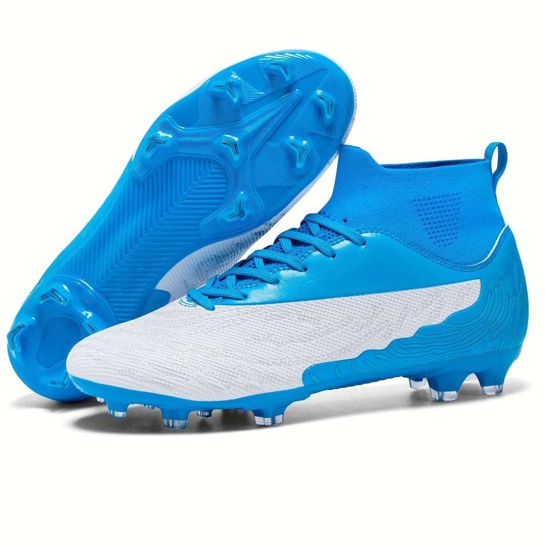 Zwarte Dario heren voetbalschoenen met hoge enkel, perfect voor snelle bewegingen en balcontrole.