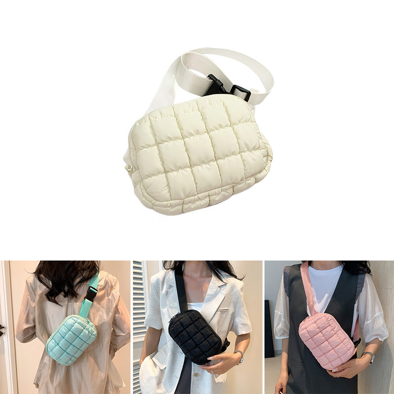 SANDSBERGORIGINALS puffer dames tas, chic en lichtgewicht, ideaal als crossbody schoudertas.