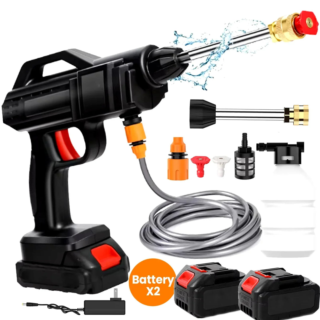 Portable draadloze hogedrukreiniger; ideaal voor krachtig schoonmaken zonder stopcontact, overal buiten.