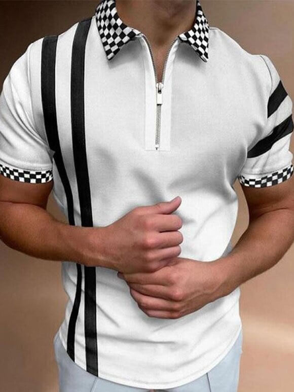 Veelzijdig heren polo shirt voor casual of geklede lente- en zomerlooks, combineert comfort met stijlvolle details.