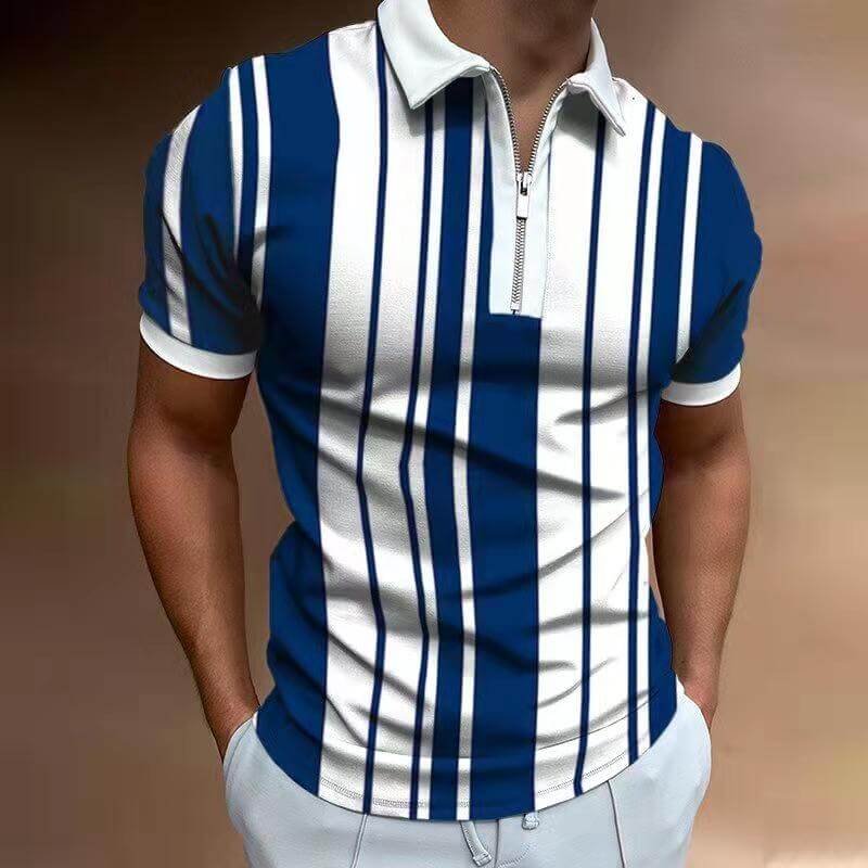 Stijlvol heren polo shirt gecombineerd met jeans, een comfortabele en modieuze look voor lente en zomer.