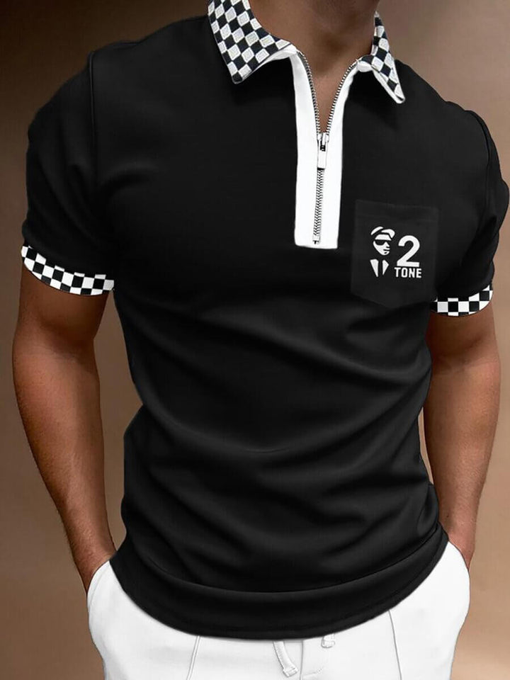 Grijs heren polo shirt met modieuze omgeslagen kraag, een comfortabele en veelzijdige optie voor herenkleding.