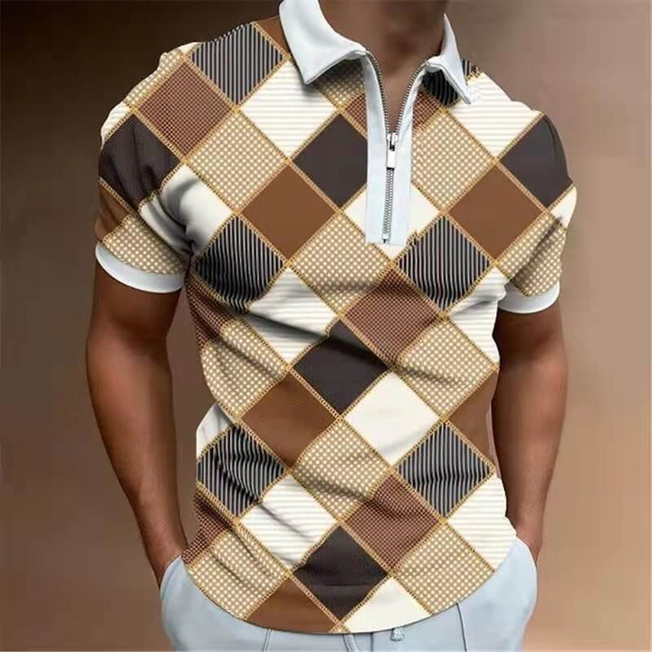 Blauw heren polo shirt met elegante kraag, essentieel voor een comfortabele en stijlvolle lente/zomer garderobe.