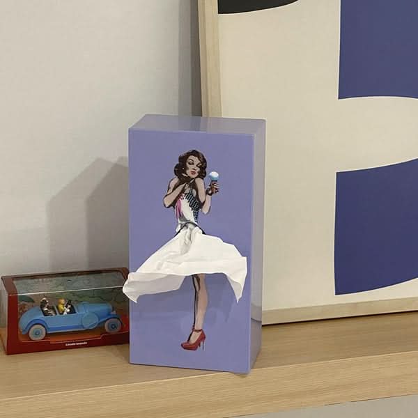 Praktische tissuebox met speels rokontwerp, stijlvolle opberger voor een vrolijk interieur.