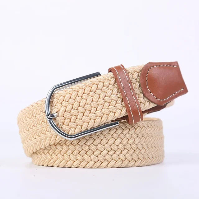 Blauwe stretchriem, imitatieleer, voor dames en heren, perfecte balans tussen mode en gemak.