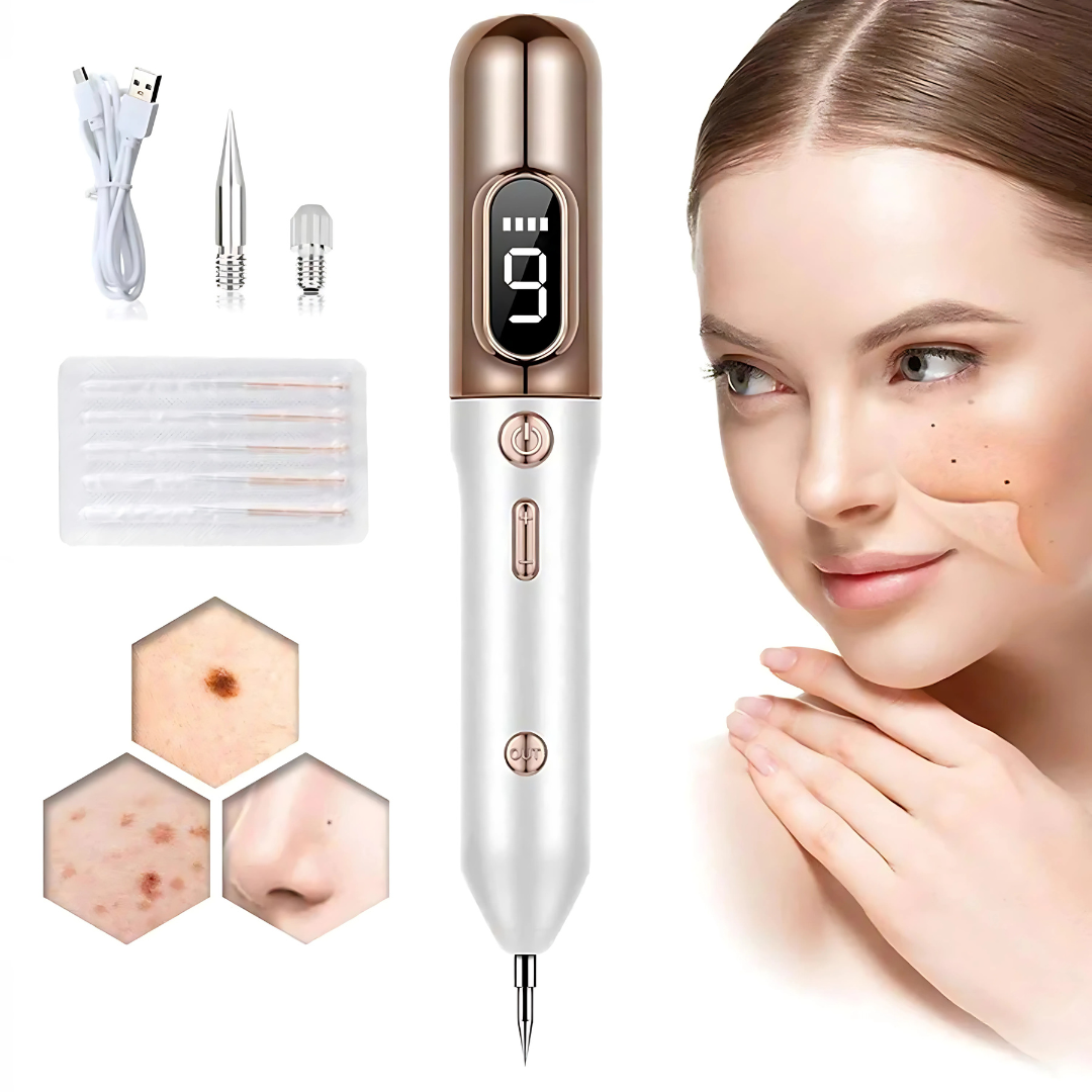 Close-up van Plasma-Pen voor effectieve verwijdering van huidvlekken, wratten en moedervlekken thuis.