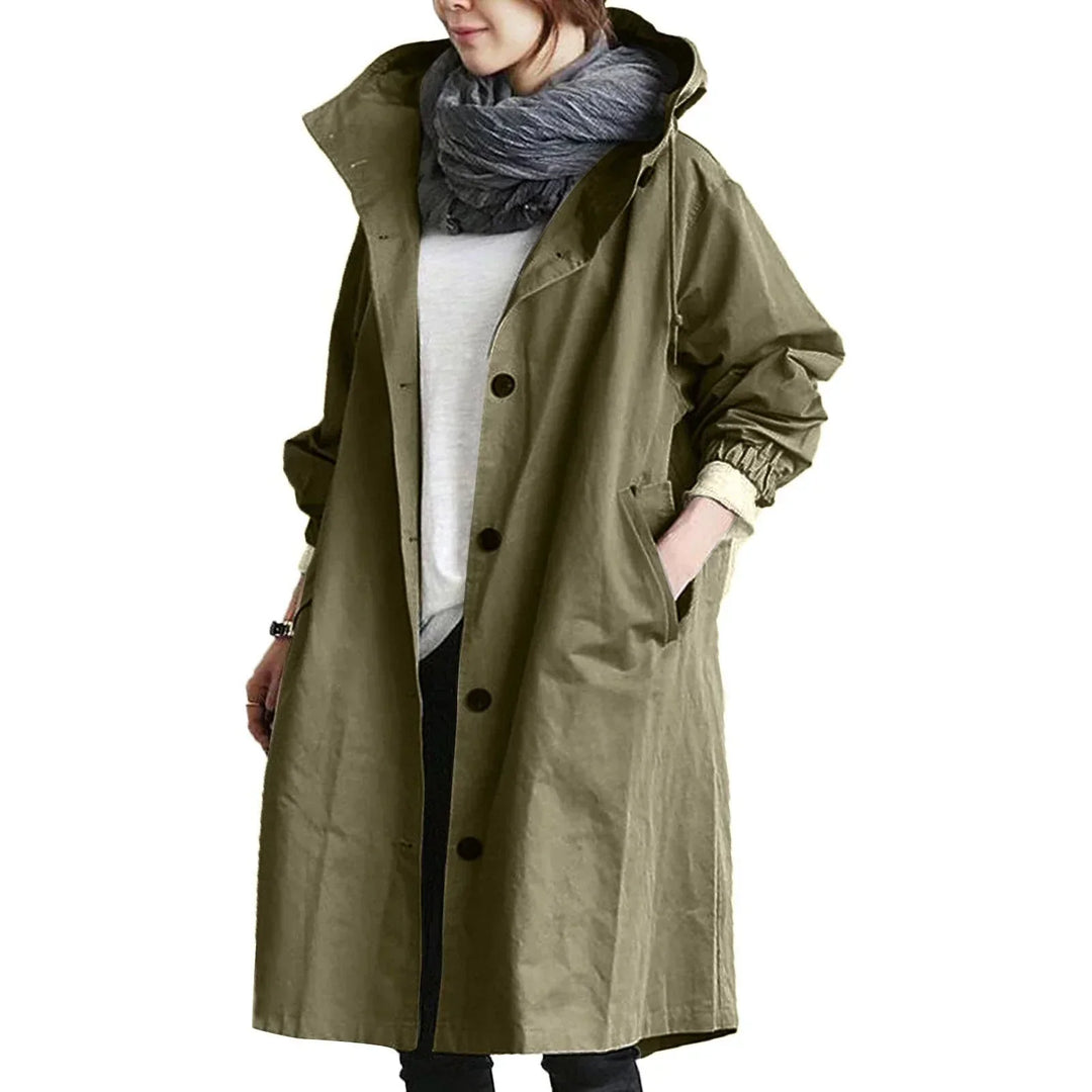 Chique dames regenjas, stijlvol en waterdicht. Ideaal voor lente en herfst, houdt je droog.