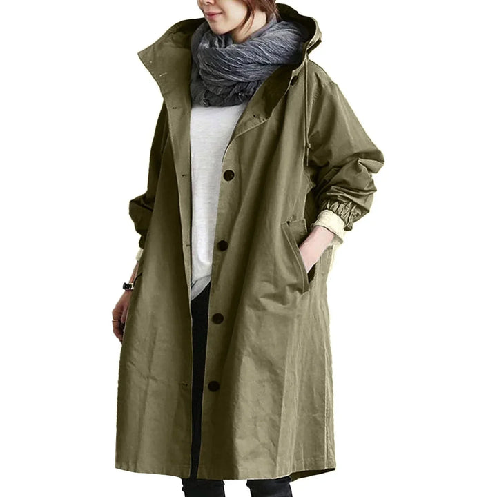 Chique dames regenjas, stijlvol en waterdicht. Ideaal voor lente en herfst, houdt je droog.