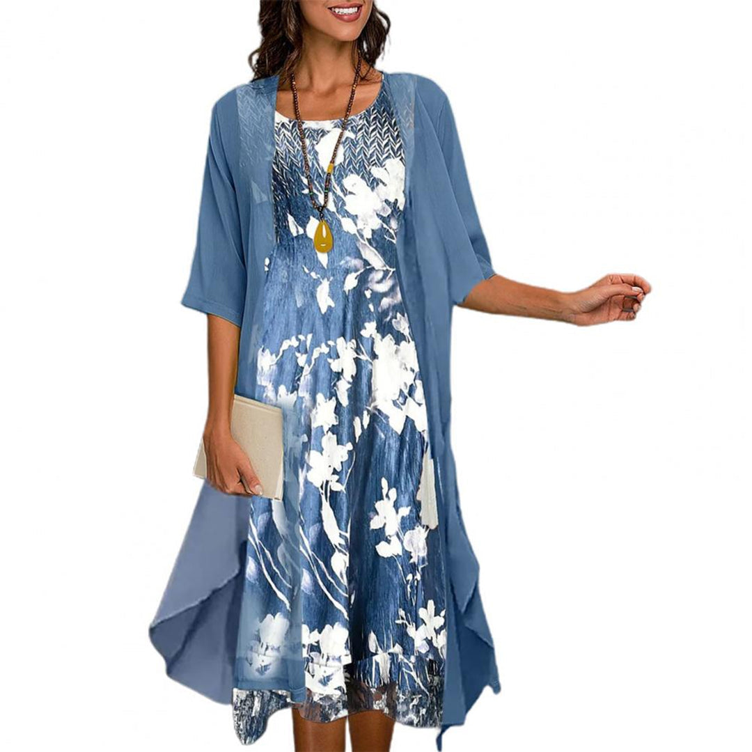 Groene comfortabele dames midi jurk, elastisch en stijlvol. Perfecte veelzijdige zomerjurk voor casual gelegenheden.