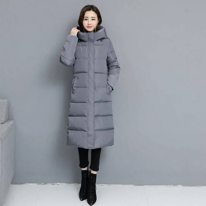 Trendy lang gewatteerd damesjack, comfortabel en winddicht, perfect voor dagelijks gebruik in de winter.