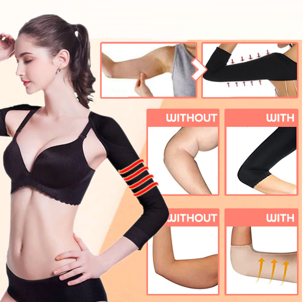 Comfortabele dames arm shaper mouwen, onzichtbaar voor een figuurcorrigerend effect en betere houding.