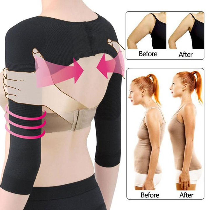 Dames arm shaper mouwen van nylon spandex voor slankere armen en een verbeterde houding.