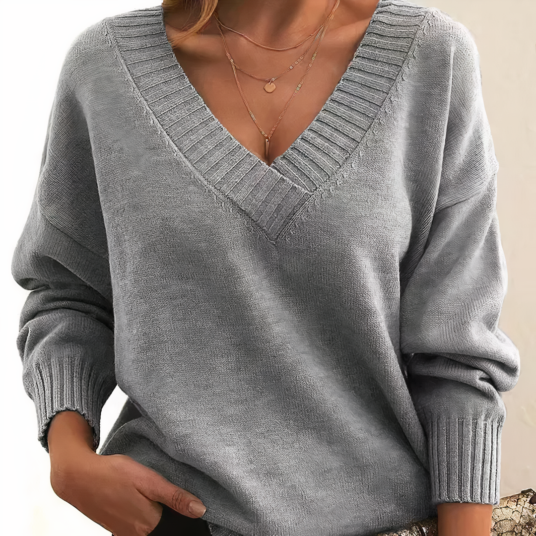 Trendy Kasjmier V-hals trui voor dames; een stijlvolle keuze voor herfst/winter dameskleding.