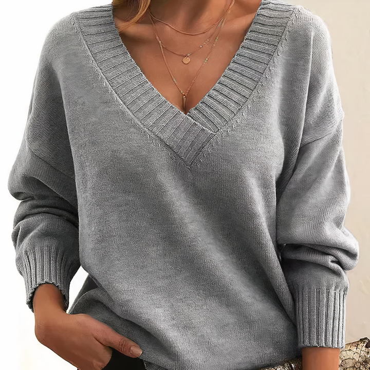 Trendy Kasjmier V-hals trui voor dames; een stijlvolle keuze voor herfst/winter dameskleding.