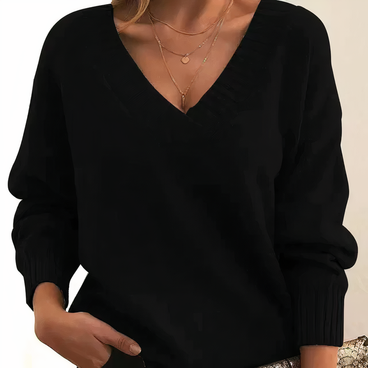 Elegante Kasjmier dames V-hals trui; stijlvolle warme pullover voor herfst en winter.