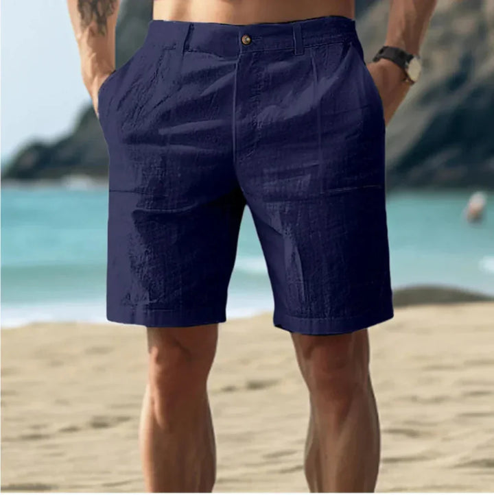 Herenkleding: modebewuste korte broek met trekkoord. Deze casual herenshorts bieden comfort voor elke lente/zomer.