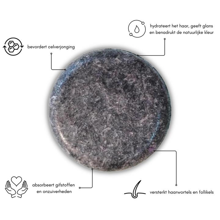 Natuurlijke vegan Anti-Grijs Shampoo Bar. Duurzame oplossing voor grijs wordend haar en baardverzorging.