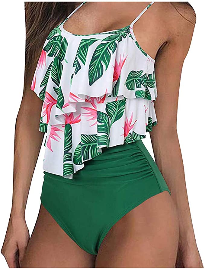 Vrolijke bloemen high waist bikini Hetty. Comfortabele dames strandkleding, ideaal voor een zonnige dag.