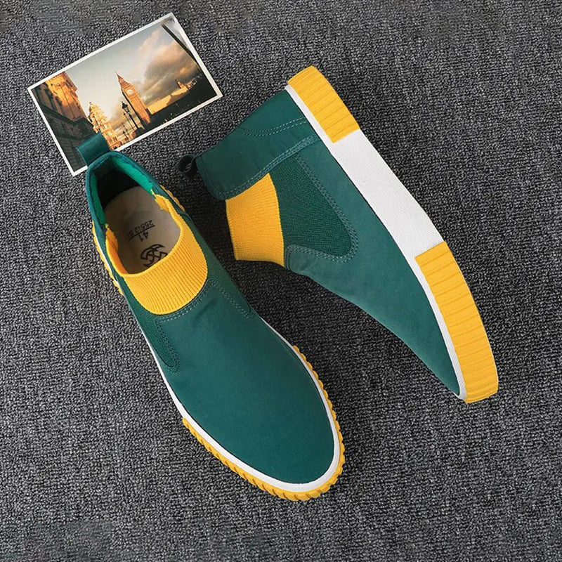Stedelijke stijl heren high-top sneakers; Lennard canvas model, perfect voor een moderne look.