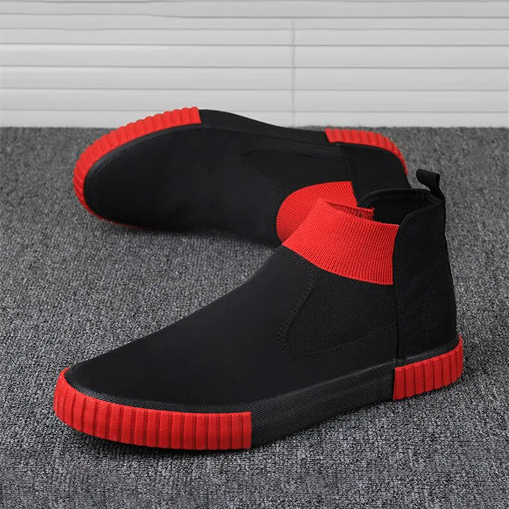 Comfortabele Lennard high-top schoenen voor heren; casual canvas sneakers met gevulkaniseerde zool.