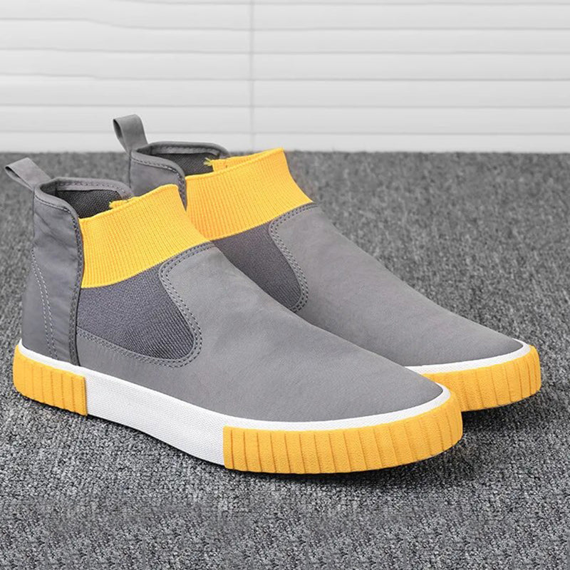 Casual Lennard high-top schoenen, heren; moderne canvas sneakers met een sportieve uitstraling.