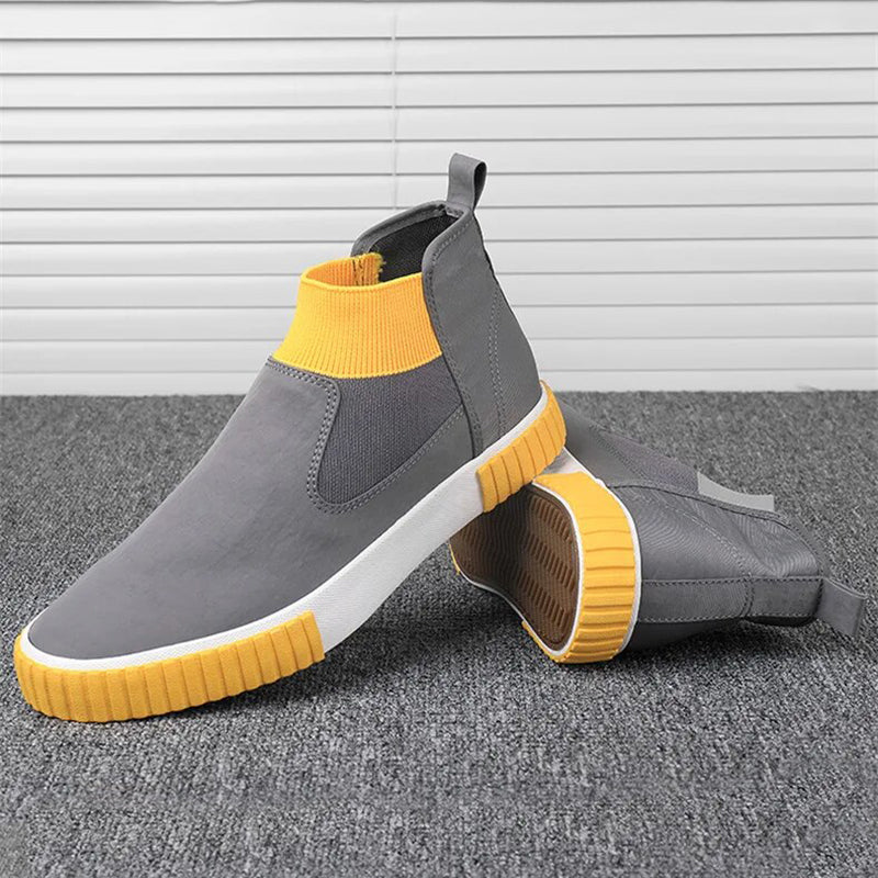 Gevulkaniseerde zool high-top sneakers Lennard; comfortabele canvas schoenen voor heren mode.