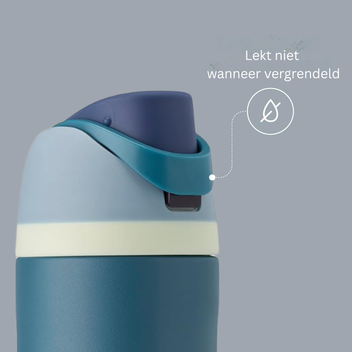 Duurzame BPA-vrije rvs drinkfles met rietje. Geïsoleerd voor koud/warm drinken, perfect voor onderweg.