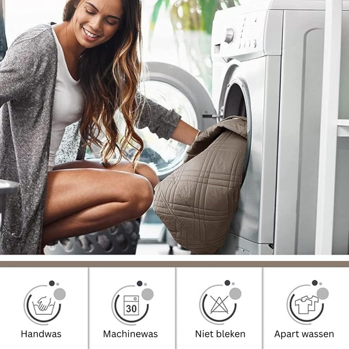 Premium relaxfauteuilhoes Casa: waterafstotend, anti-vlek, wasbaar en huisdierproof. Effectieve meubelbescherming.