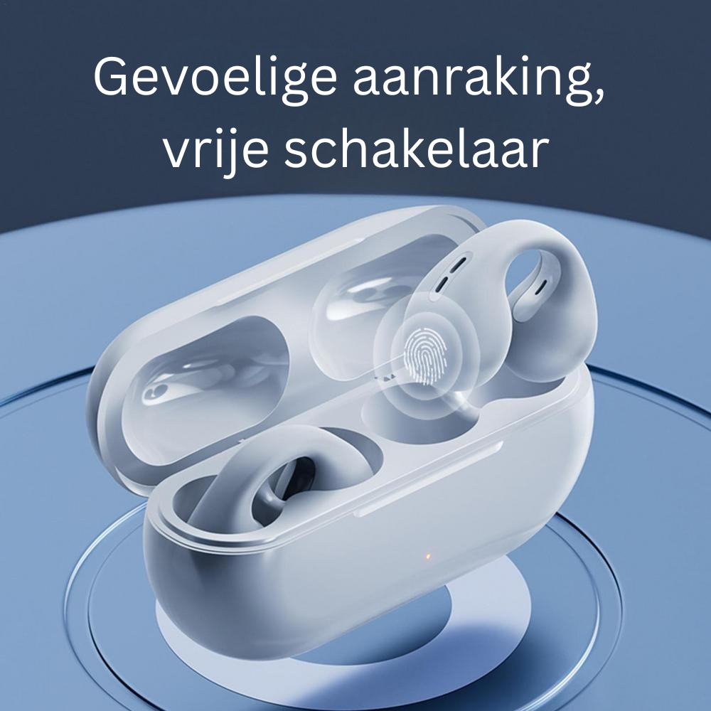 Comfortabele unisex draadloze oordopjes met botgeleiding. Geniet van muziek en omgevingsgeluid.