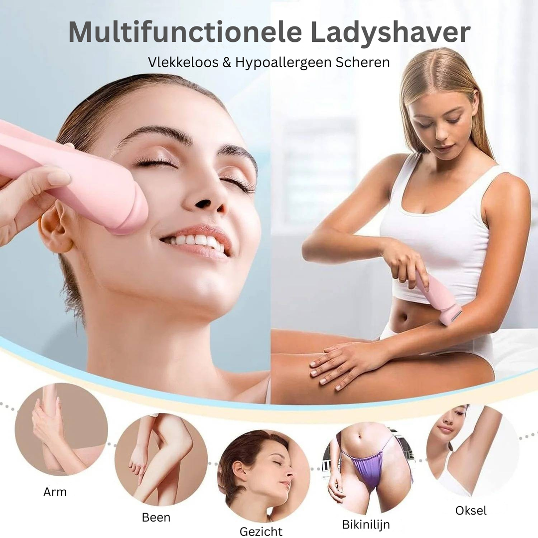 Waterdicht dames scheerapparaat, nat te gebruiken onder de douche voor een zachte scheerbeurt.