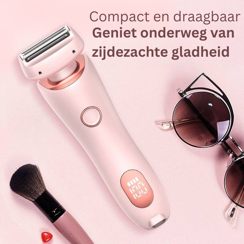 Draadloos elektrisch scheerapparaat voor vrouwen, droog te gebruiken voor snelle, pijnloze ontharing.