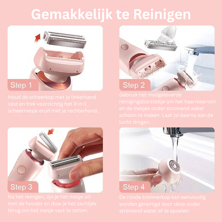 Elektrisch scheerapparaat voor de gevoelige huid, nat & droog gebruik voor irritatievrije ontharing.