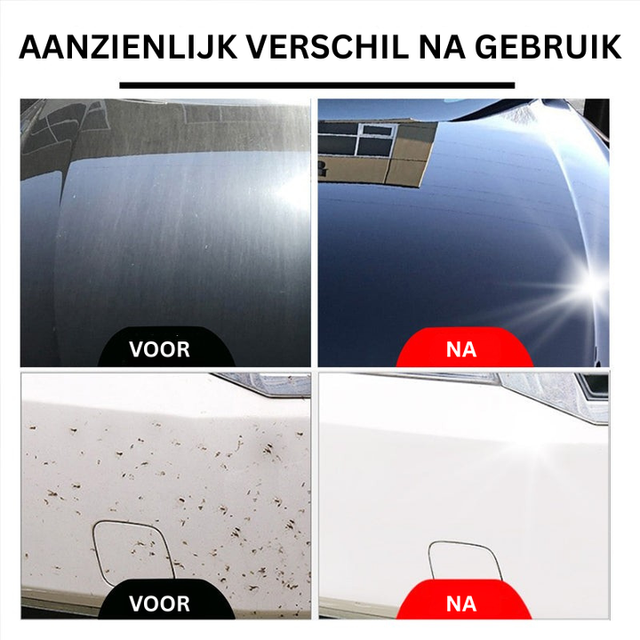 Auto met krasbestendige 3-in-1 autocoating bescherming. Nano poetsmiddel voor duurzame autoverzorging en onderhoud.
