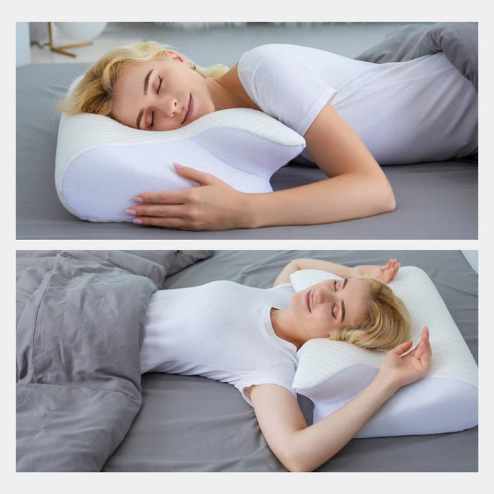 Orthopedisch traagschuim nekkussen. Ergonomisch design voor nekpijn verlichting en optimaal slaapcomfort.