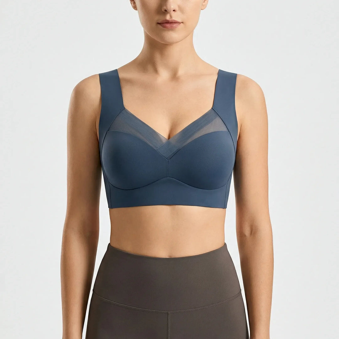 Ondersteunende draadloze bh Belinda, ademend, natuurlijke cupvorm, maximaal comfort voor dames.