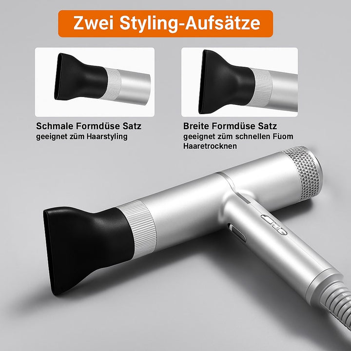 Unisex professionele föhn, ionische functie voor snel en zacht drogen, voorkomt pluizig haar, grijs.