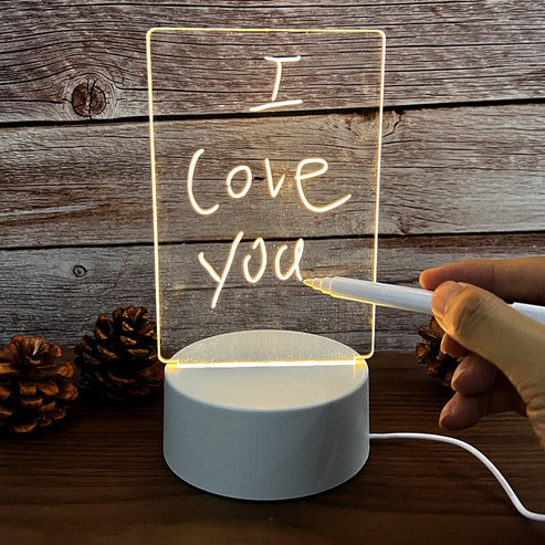 LED nachtlamp met aanpasbaar bericht, perfect voor slaapkamer of kinderkamer.