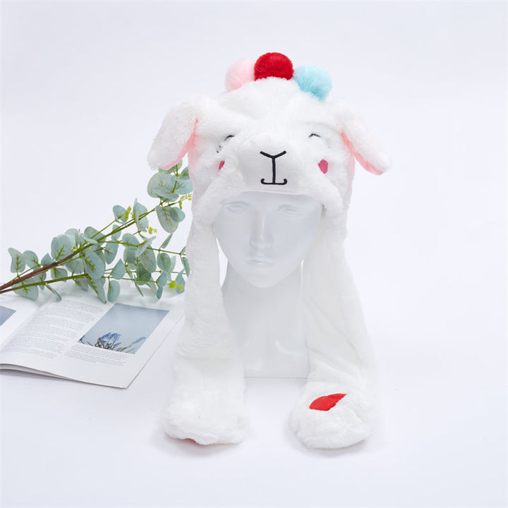 Grappige muts met bewegende oren, BunnyBounce Hat, kat, voor elke gelegenheid.