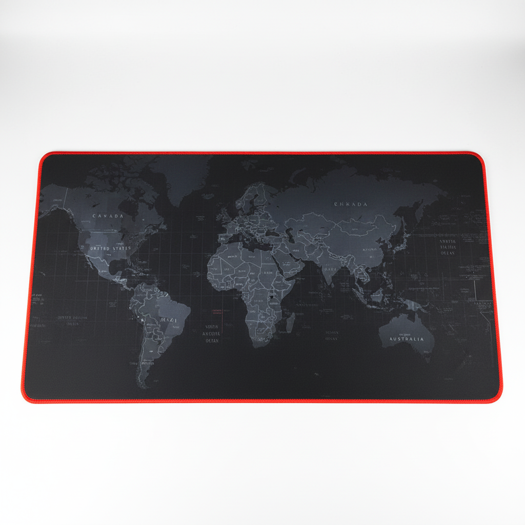 Grote antislip bureau onderlegger met wereldkaart print, beschermt je bureau en verbetert muisprecisie.