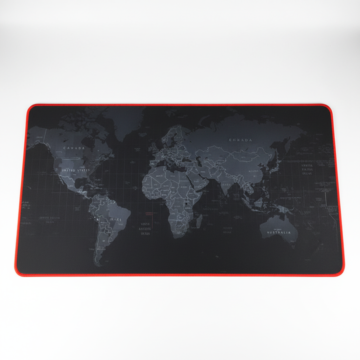 Grote antislip bureau onderlegger met wereldkaart print, beschermt je bureau en verbetert muisprecisie.