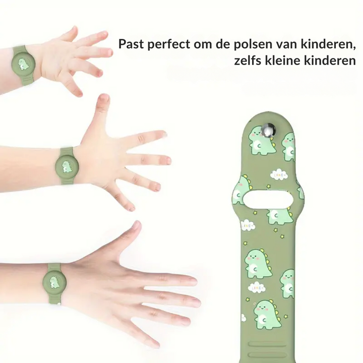 DinoTrack polsband voor kinderen: een veilige GPS tracker accessoire, speciaal voor buitenspelen en gemoedsrust.