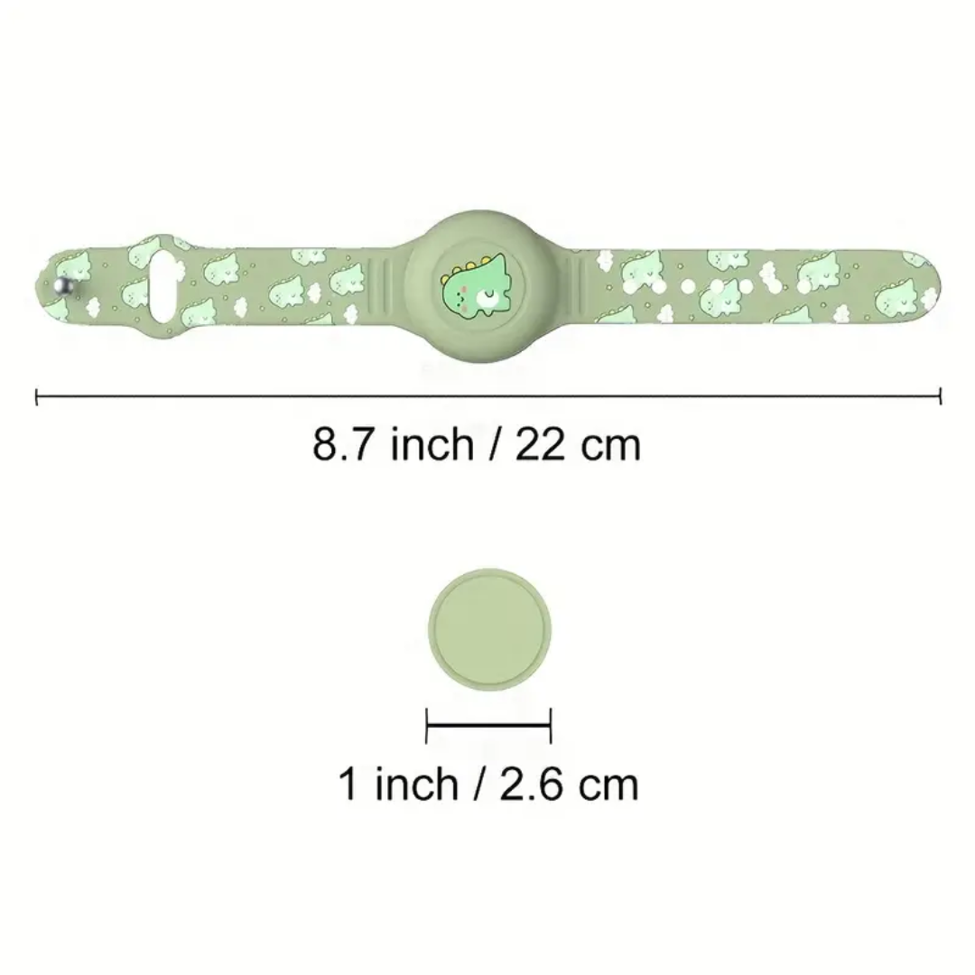Kinderarmband met ingebouwde GPS tracker van DinoTrack; veiligheid en plezier met deze stoere siliconen polsband.