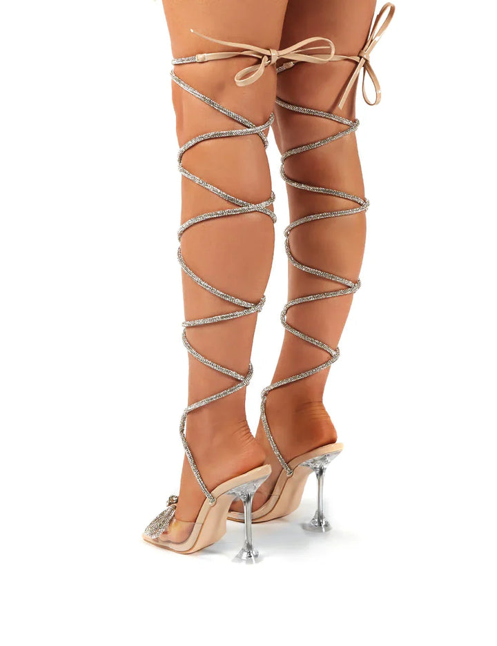 Vooraanzicht van Dames Dazzling Dakota hakken met bandjes, elegante damesschoenen met comfortabele pasvorm.