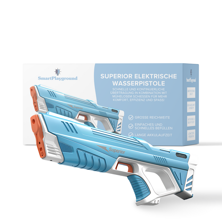 Elektrisch waterpistool voor krachtige watergevechten, oplaadbaar en geschikt voor zomerplezier.