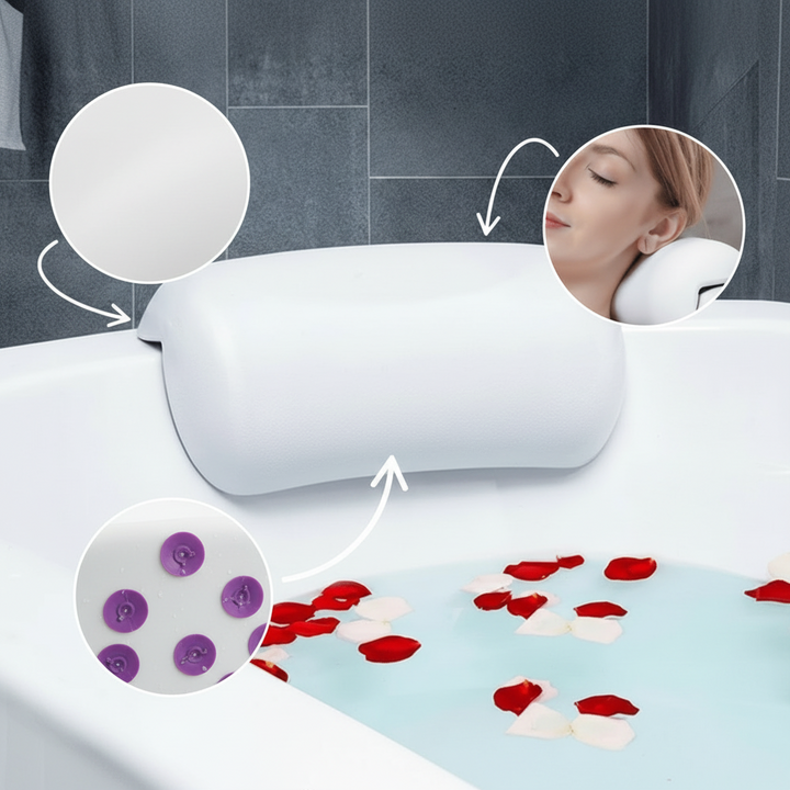 Comfortabel badkussen voor ontspanning in de badkamer of op reis; een essentieel badaccessoire.
